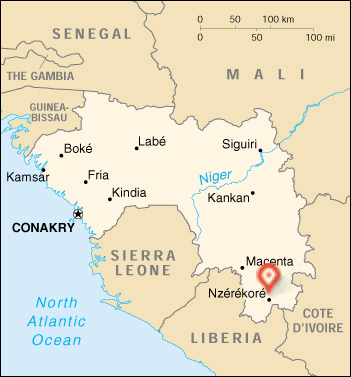 kaart Guinee
